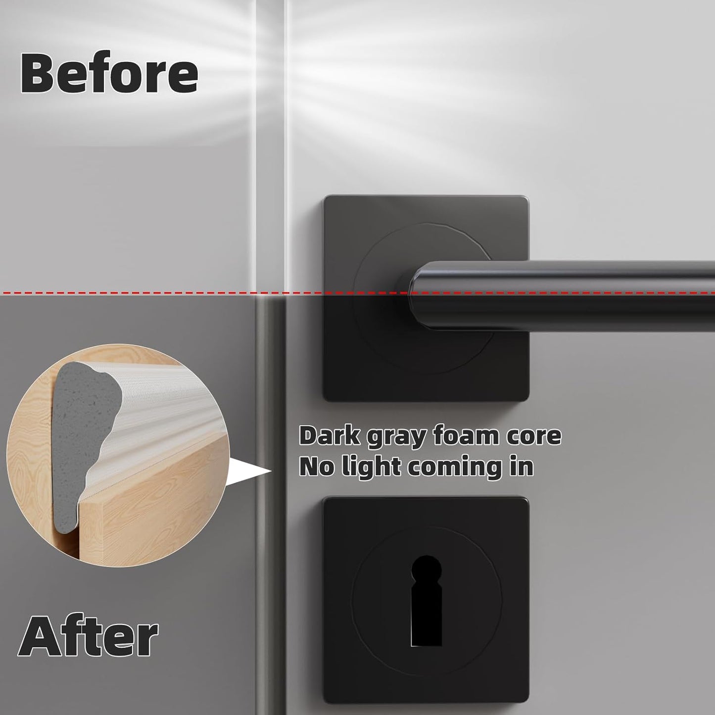 118 Inch Wedge-Shape Weather Stripping Door Seal,Windows and Doors Insulation for Winter,Self Adhesive Insulation Tape for Exterior Front Door,Noise Cancelling,Draft Seal Blocker,White