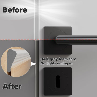 118 Inch Wedge-Shape Weather Stripping Door Seal,Windows and Doors Insulation for Winter,Self Adhesive Insulation Tape for Exterior Front Door,Noise Cancelling,Draft Seal Blocker,White