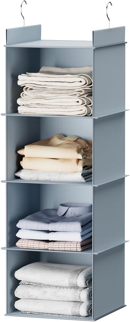 YOUDENOVA Hanging Closet Organizer, 6-Shelf Closet Hanging Shelves, Grey