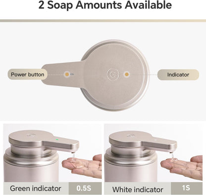 LAOPAO Automatic Soap Dispenser, Foaming Hand Soap Dispenser for Bathroom Kitchen ABS Rechargeable Touchless Hand Soap Pump 10oz, Xmas Gift, Light Silver Plastic