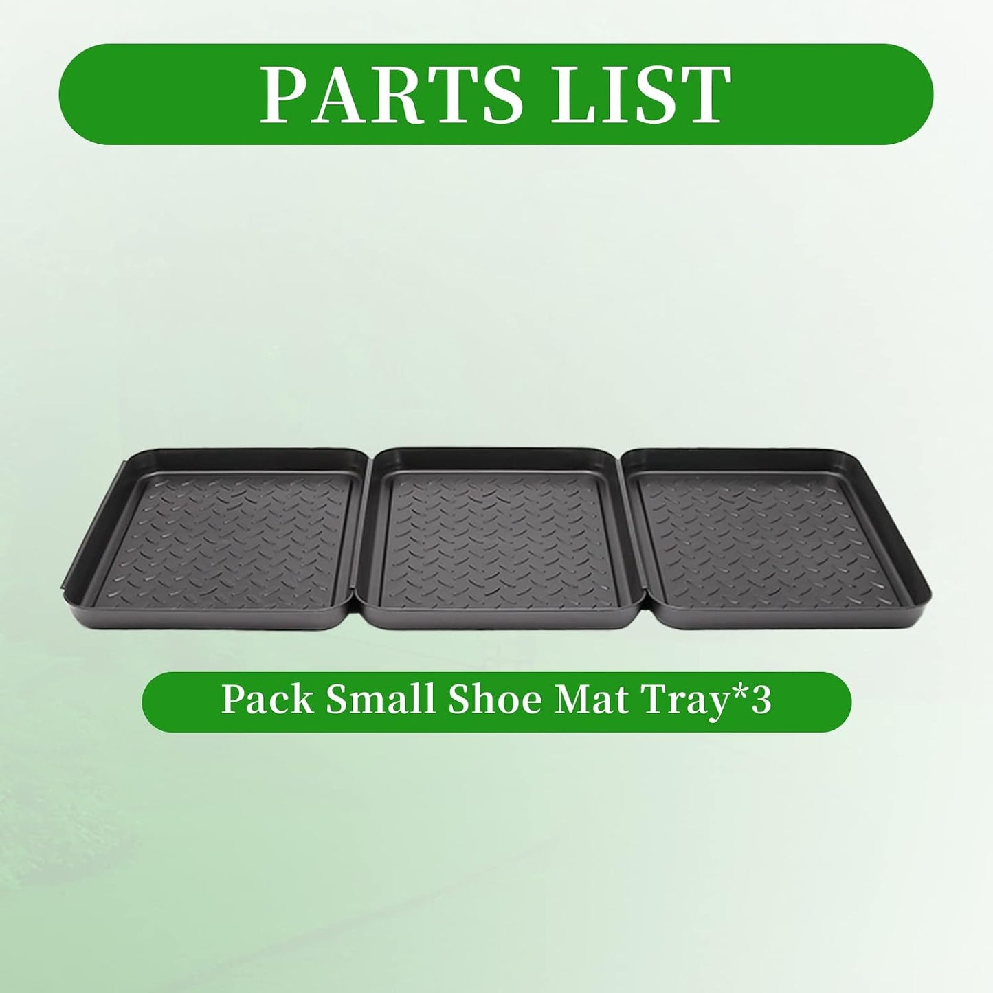 Anxingo 3 Pack (13.75 x 10.58 inches) Home Boot Tray Black Shoe Border Mat Heavy Duty Floor for Indoor Outdoor Pet Feeding Mat Rubber Shoe Mat-Trash Can Mat-Water Cooler Mat-Wet Shoe Mats