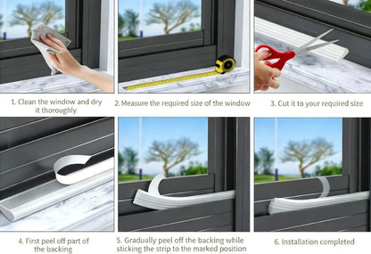 118" Soundproof Door Weather Stripping - Wedge Foam Seal Strip for Door/Window, Self-Adhesive Noise Blocker (White)
