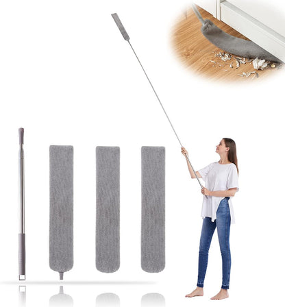 Microfiber Duster Kit for High Ceiling (6pcs), Extendable Dusters for Cleaning with 100" Extension Pole, Long Feather Duster for Fan/Car, House Cleaning Tool Kit by OOSOFITT