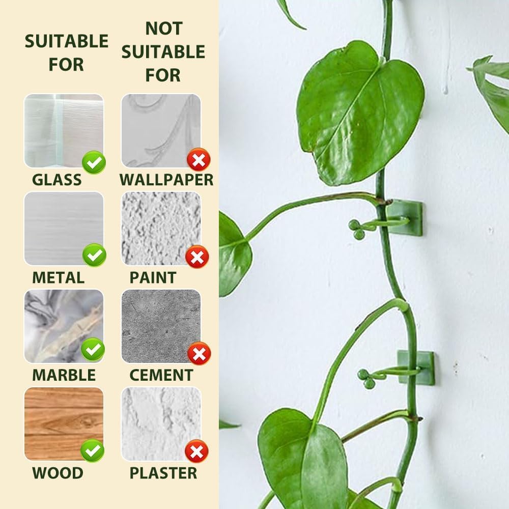 2026 New Self-Adhesive Vine Support Binding Clip Invisible Plant Fixation Hooks for Gardening,Plant Wall Clips for Climbing Plants, Wire Cable Storage Management，100pcs