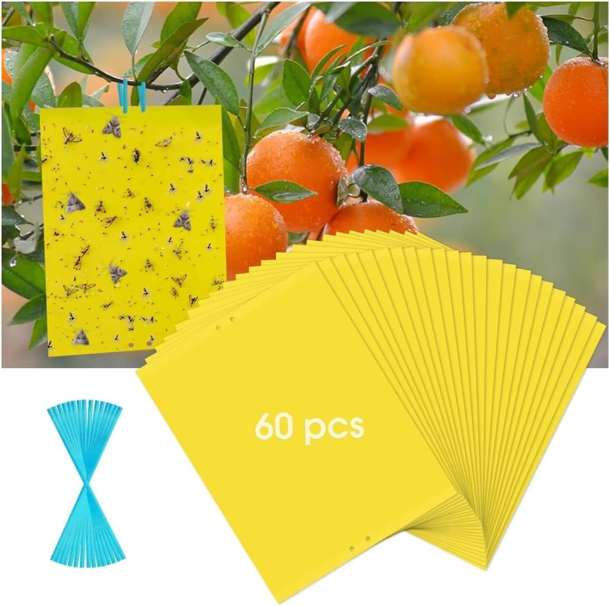 40 Pack Fungus Gnat Traps for House Indoor Yellow Sticky Traps for Gnats Sticky Traps for Plants, Dual-Sided Fungus Gnat Sticky Traps Fruit Fly Traps for Indoors