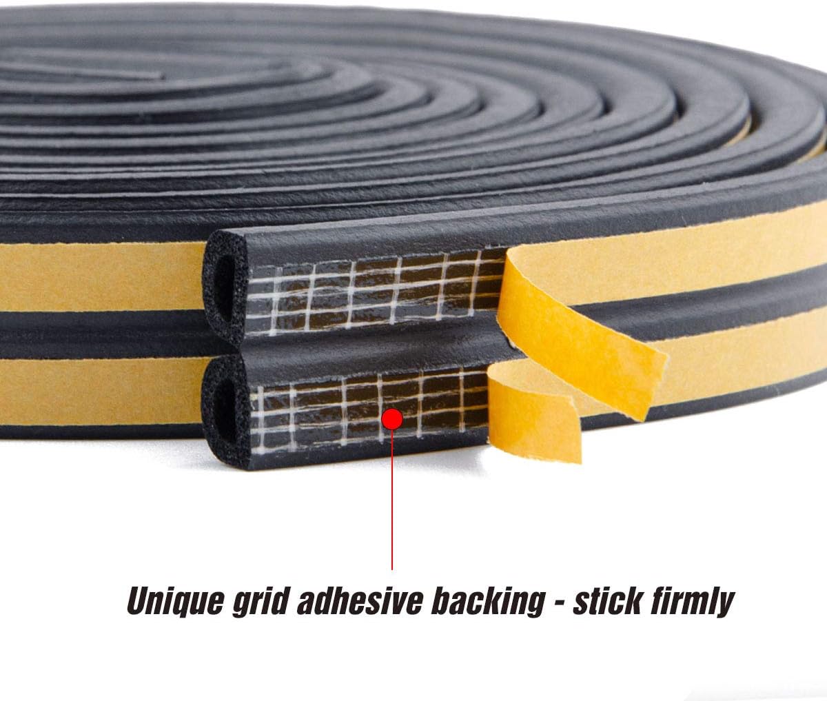 CloudBuyer Door & Window Weather Stripping, Soundproof Insulation Seal Strip with Self-Adhesive Rubber Collision Protection, 16.5 Ft (White)