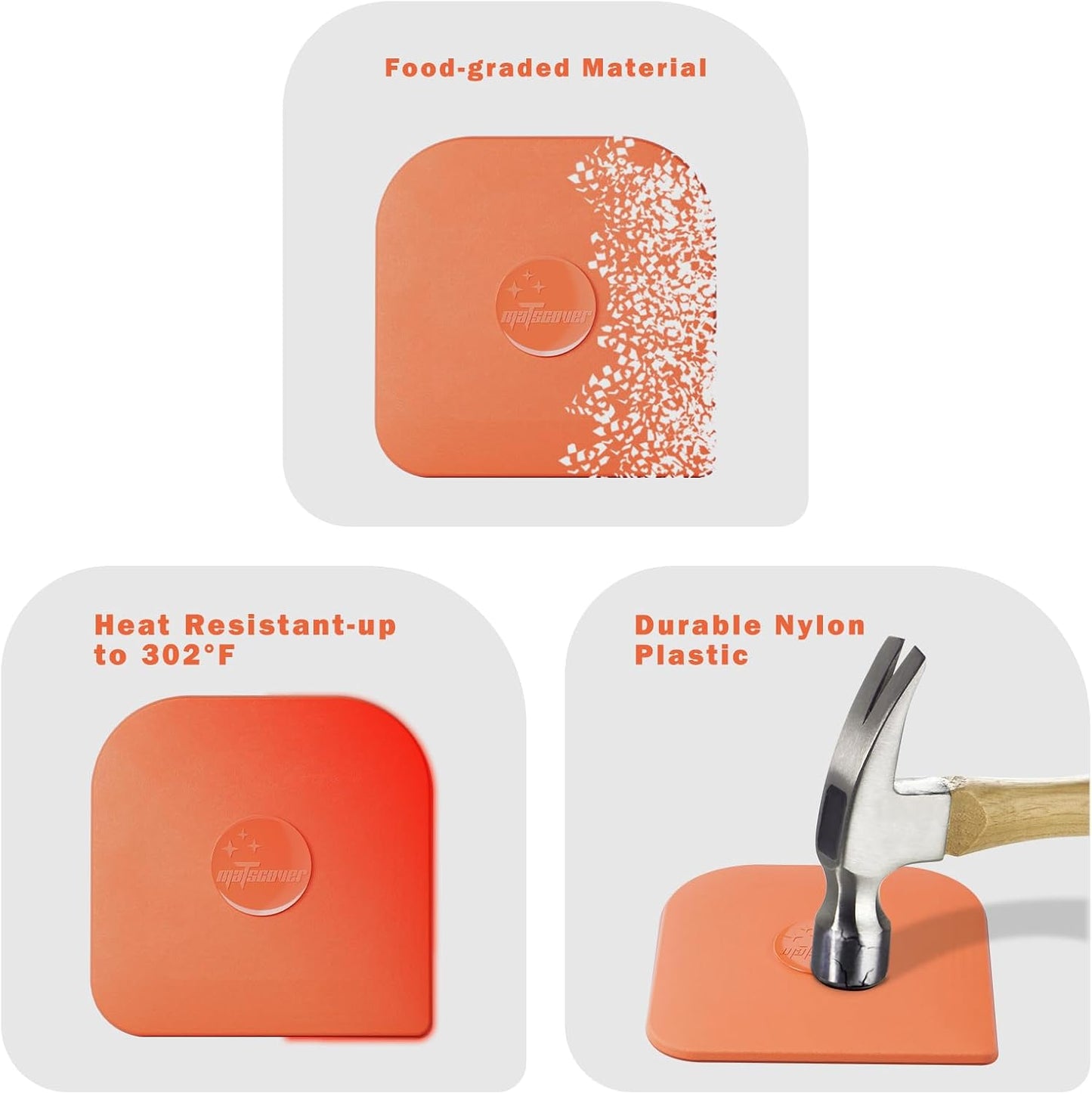 Pan Scraper, 5 Pcs Pot Scraper Plastic, Pot Scraper Non Scratch for Cast Iron, Pot and Pan Cleaning, Sturdy Scraper Kitchen Tool