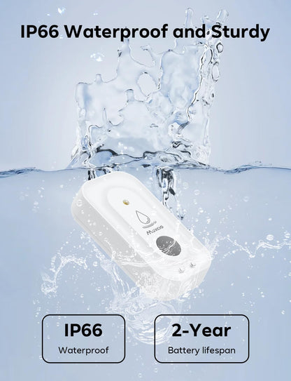 MAXCIO Water Leak Detectors 5 Pack, 110dB Adjustable Smart Water Sensor, Leak and Drip Alert, IP66 Waterproof for Basement, Bathroom, and Kitchen