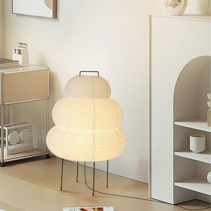 Noguchi Style Akari Floor Lamp, Rice Paper Lantern for Establishing A Warm and Cozy Ambiance in Any Room (Cloud), Japanses Floor Lamp