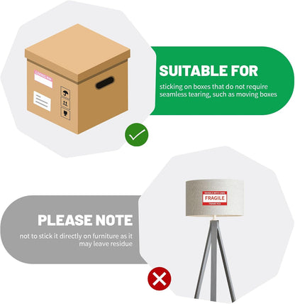 Ououstate Moving Stickers, 6 x 4 Inches Color-Coded Packing Box Labels 10 Designs with Fragile 、Heavy and Blank Customizable Labels (6 * 4IN)
