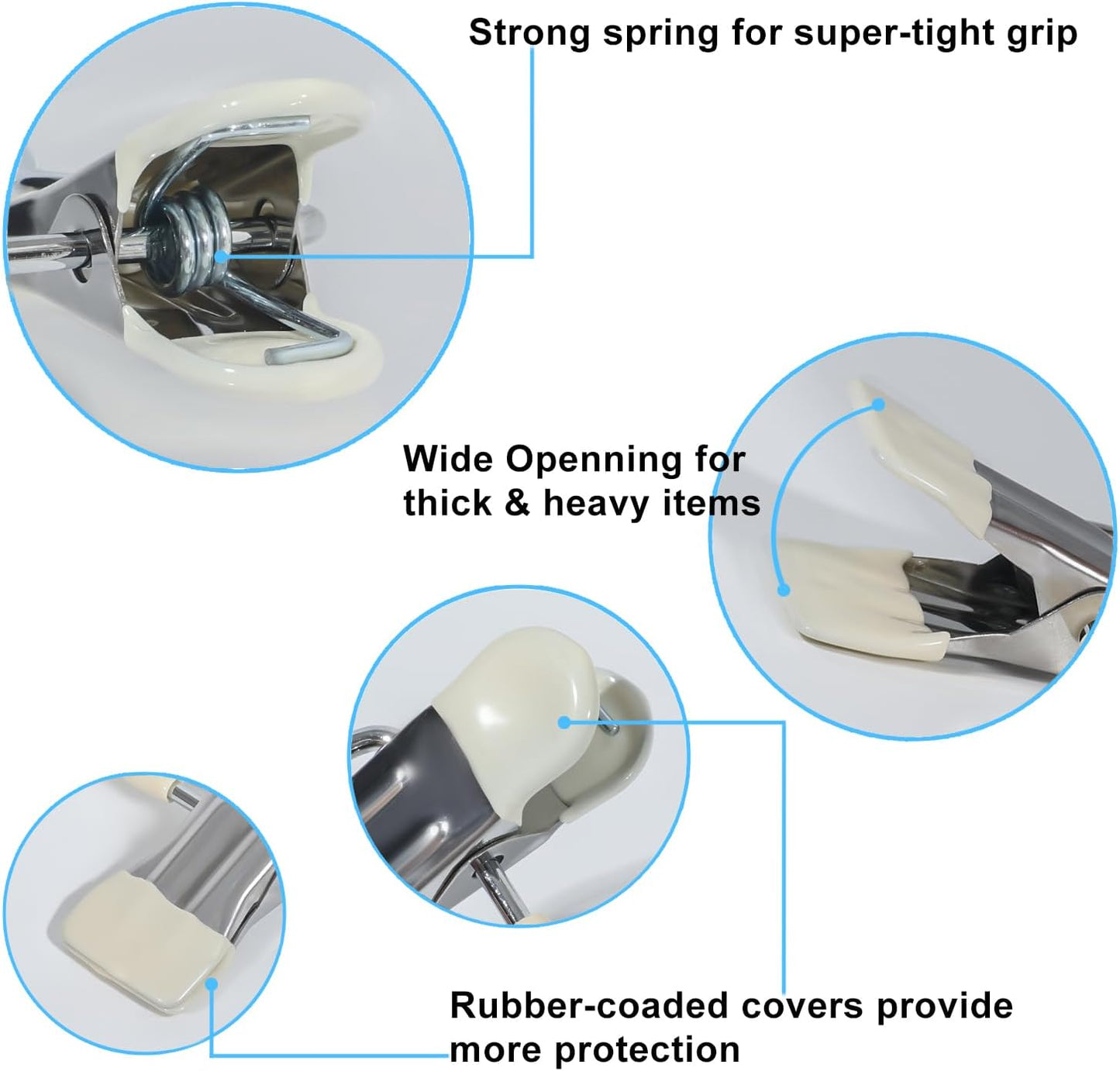 15/30Pcs Upgrade Double Head Clamp Dipped Clothespin for Laundry Hooks with Clips, Boot Holder, Hanging Clips, Portable Multifunctional Hangers Single Clip Space Saving for Jeans, Hats (15, White)