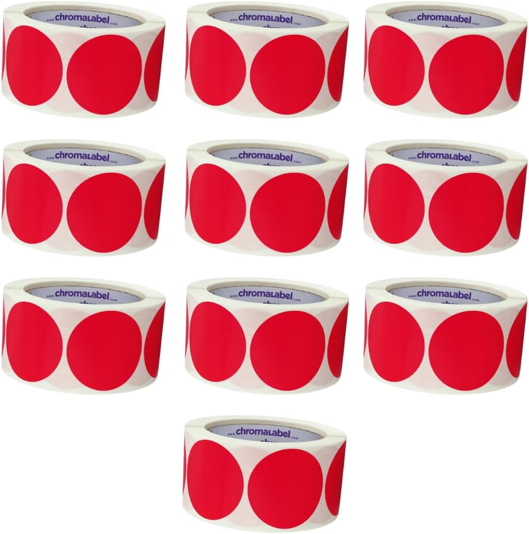 ChromaLabel 2 inch Color-Code Dot Labels | 500/Roll (Yellow)