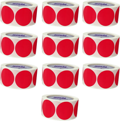 ChromaLabel 2 inch Color-Code Dot Labels | 500/Roll (Yellow)