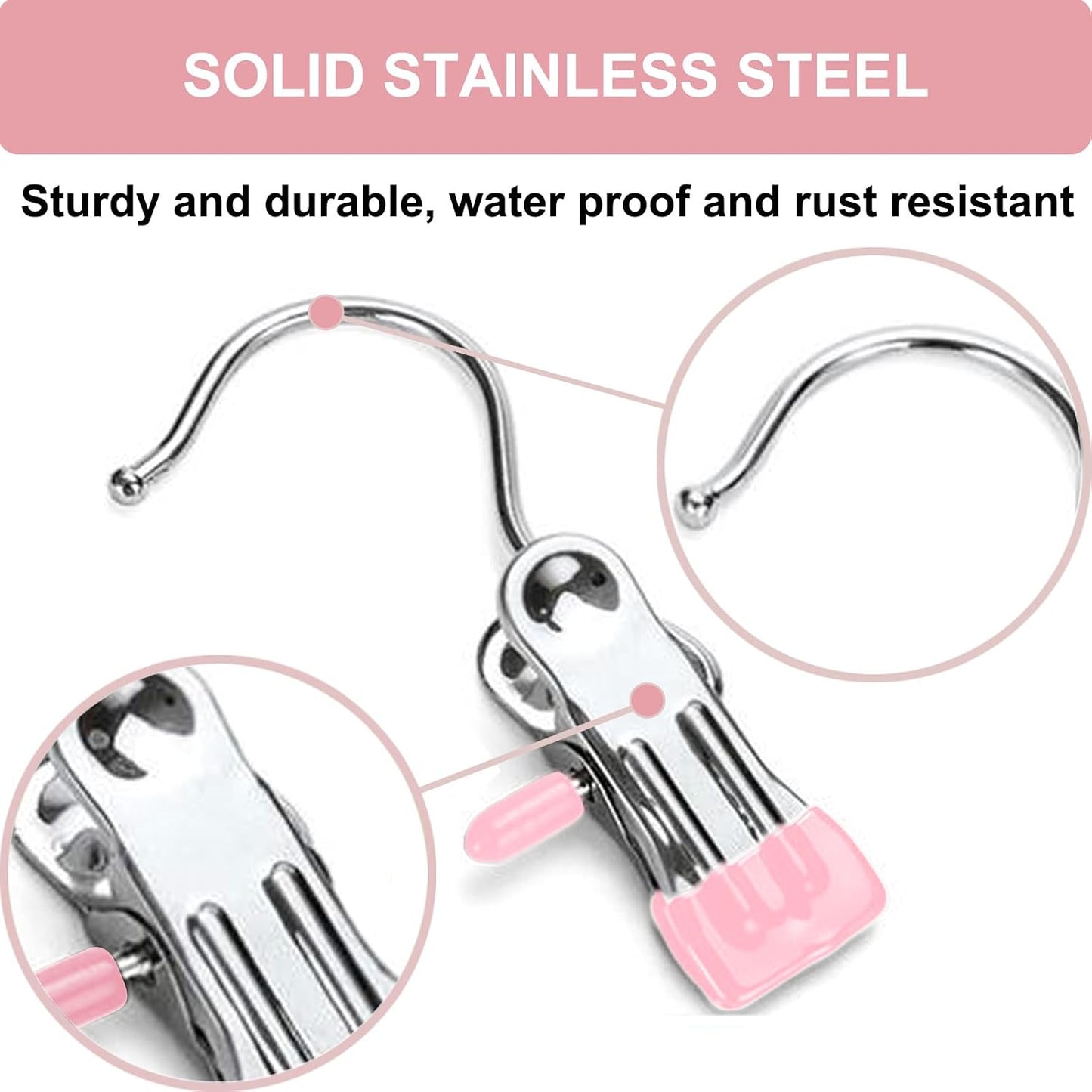 Boot Hangers Clips, 16 Pack Laundry Hooks Hanging Clips Clothes Pins Closet Hanger Organizer Clamps Socks Towel Clips Heavy Duty Clothespins Bulk Hanger Clips for Closet Travel Pants Socks Handbags