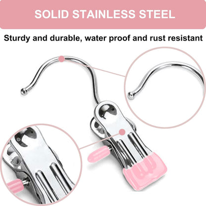 Boot Hangers Clips, 16 Pack Laundry Hooks Hanging Clips Clothes Pins Closet Hanger Organizer Clamps Socks Towel Clips Heavy Duty Clothespins Bulk Hanger Clips for Closet Travel Pants Socks Handbags