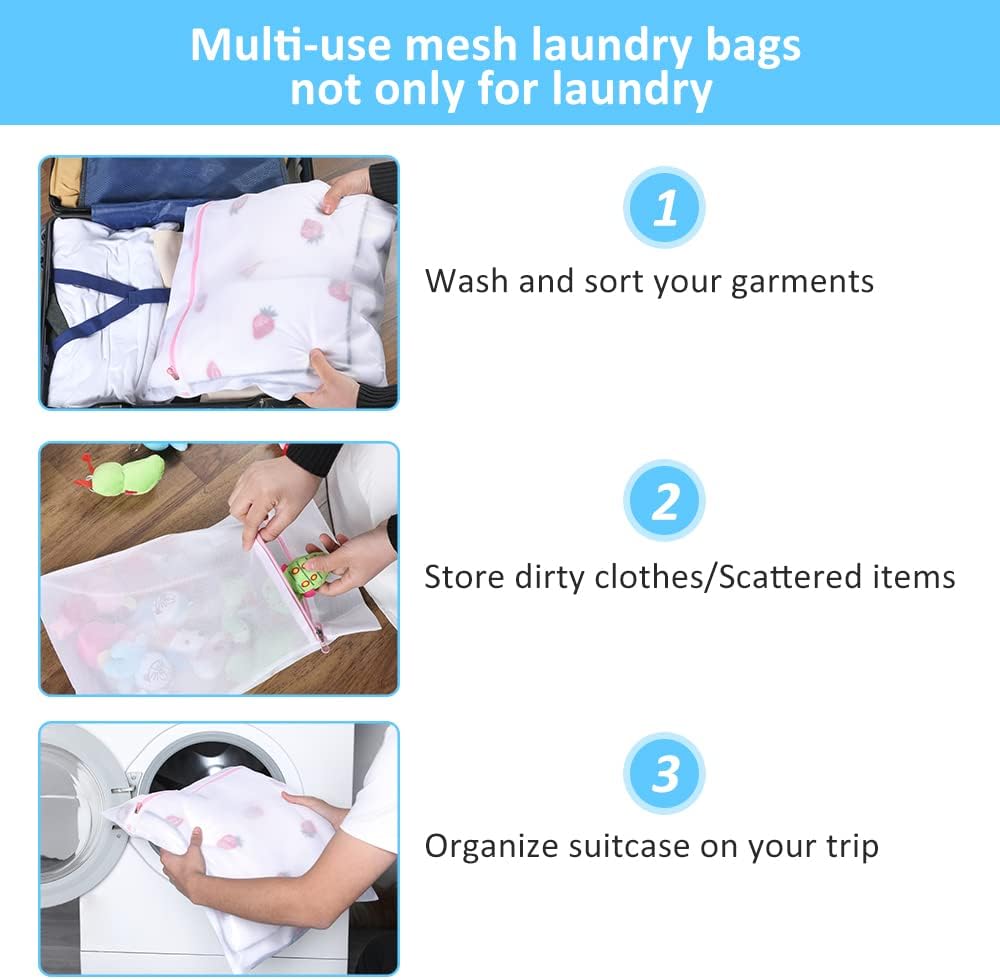 GOGOODA Mesh Laundry Bags for Delicates Durable Protective Wash Bags | Travel Storage Bags for Intimates Lingerie, 3PCS（3XXL）