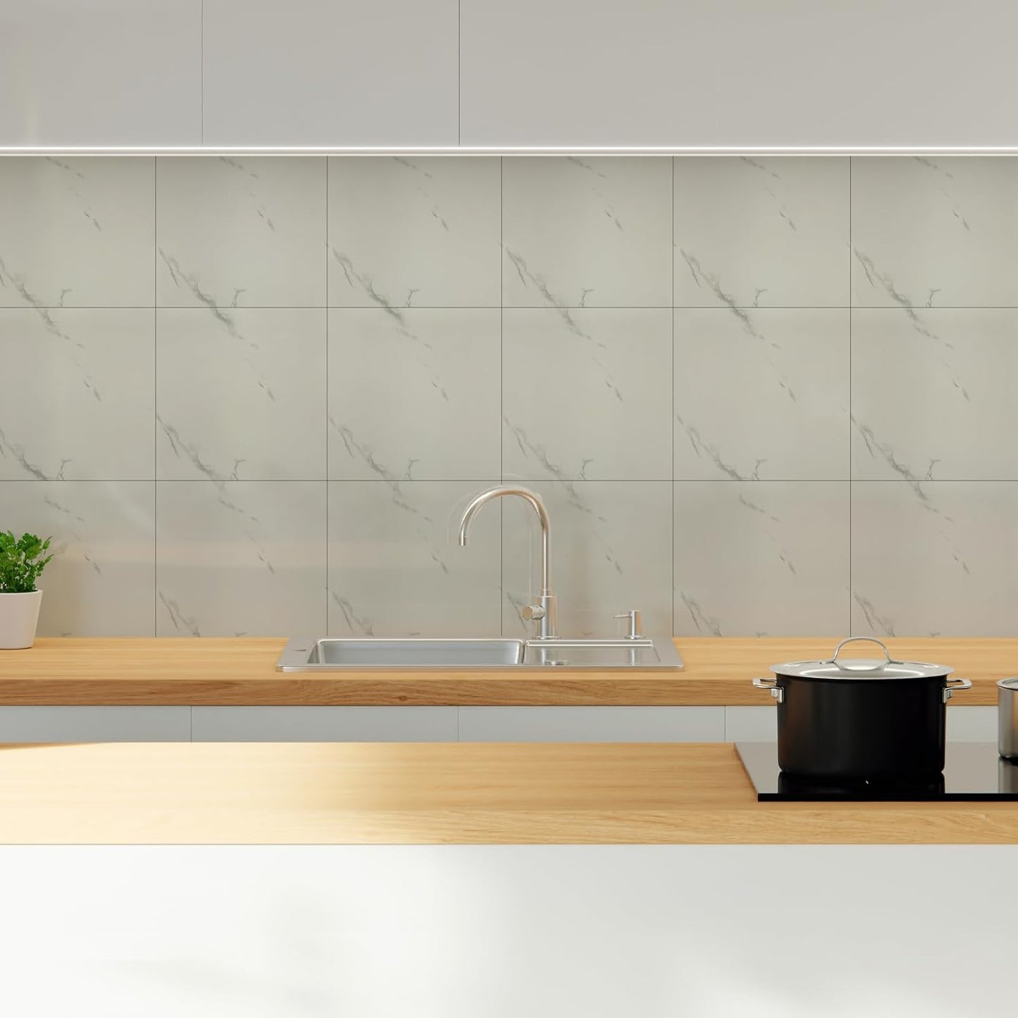 10 Sheets Peel and Stick Backsplash, 11.8"x11.8" Stick on Backsplash Tile Stickers Self Adhesive Backsplash Tile for Kitchen Bathroom Laundry Room