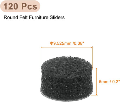 uxcell Furniture Pads, 36Pcs 0.5" - Round Self Adhesive Felt Furniture Pads, Floor Protectors for Furniture Feet Chairs Legs Hardwood Floors (Black)