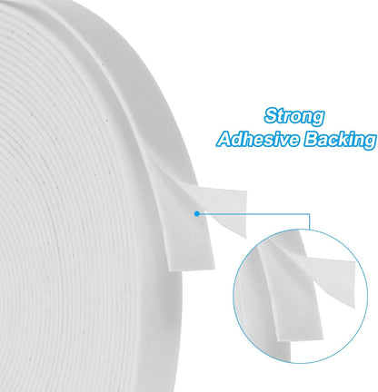 PATIKIL Weather Stripping Door Seal Strip, 3/8 Inch x 1/4 Inch x 32 Ft Self Adhesive Soundproof High Density Foam Tape Insulation for Door Window Air Conditioning, White - Colors A