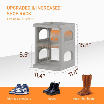 5 Tiers Vertical Shoe Rack, Narrow Free Standing Shoe Storage Organizer for Entryway and Small Closet, Stackable Shoe Holder Shelf Stability DIY, Black
