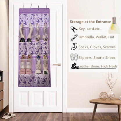 2 Pack- 12 Pocket Over Door Hanging Storage Organizer with 4 Kinds Pouch,Back of Closet Hanging Shelf Storage Organization for Sock,Hat,Underwear,Behind Door Caddy in Bedroom,Bathroom,Entrance,Dorm,RV