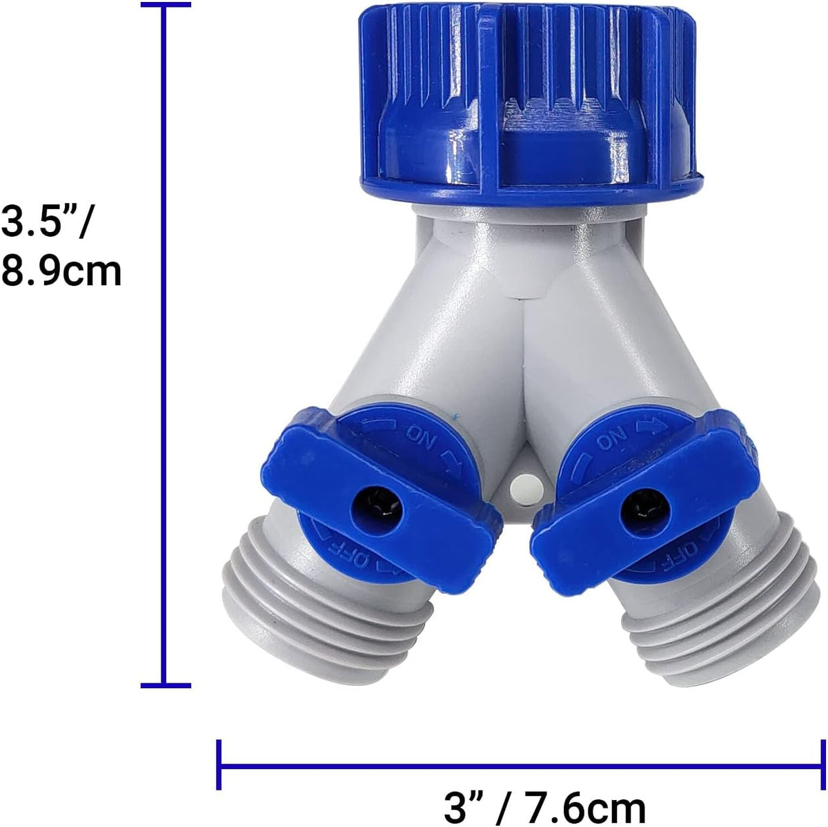 Garden Hose Splitter, 2pcs 3/4" 2 Way Plastic Water Hose Splitter, Garden Hose Connector with Faucet Watering Shut Off for Landscaping, Gardening, Flower Planting, Irrigation