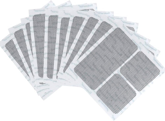 FLYZZZ Window Screen Repair Patches, Screen Door Repair Kit，Window Screen Repair Tapes, Self-Adhesive Screen Kit Suitable for Repairing Holes&Tears (50Pcs)