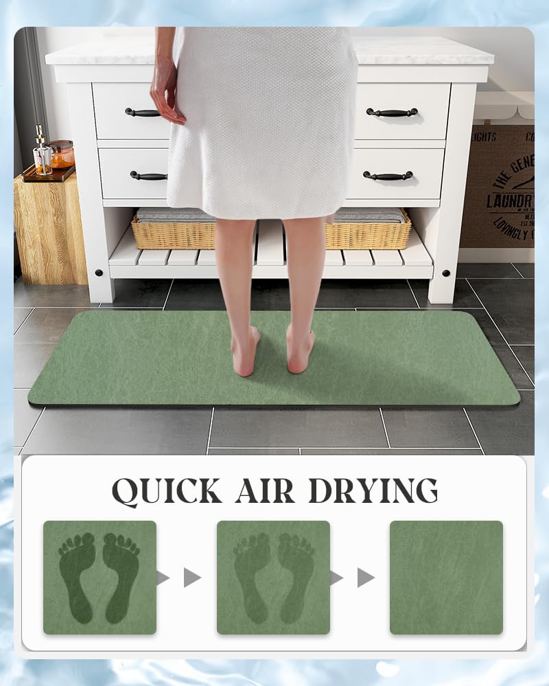 MontVoo -Bath Mat-Rubber Backing Non SlipThin Bathroom Rugs Fit Under Door- Quick Dry Absorbent Faux Suede Surface Grey Bathroom Floor Mats-Shower Rug for in Front of Bathtub Shower Gray 16x24