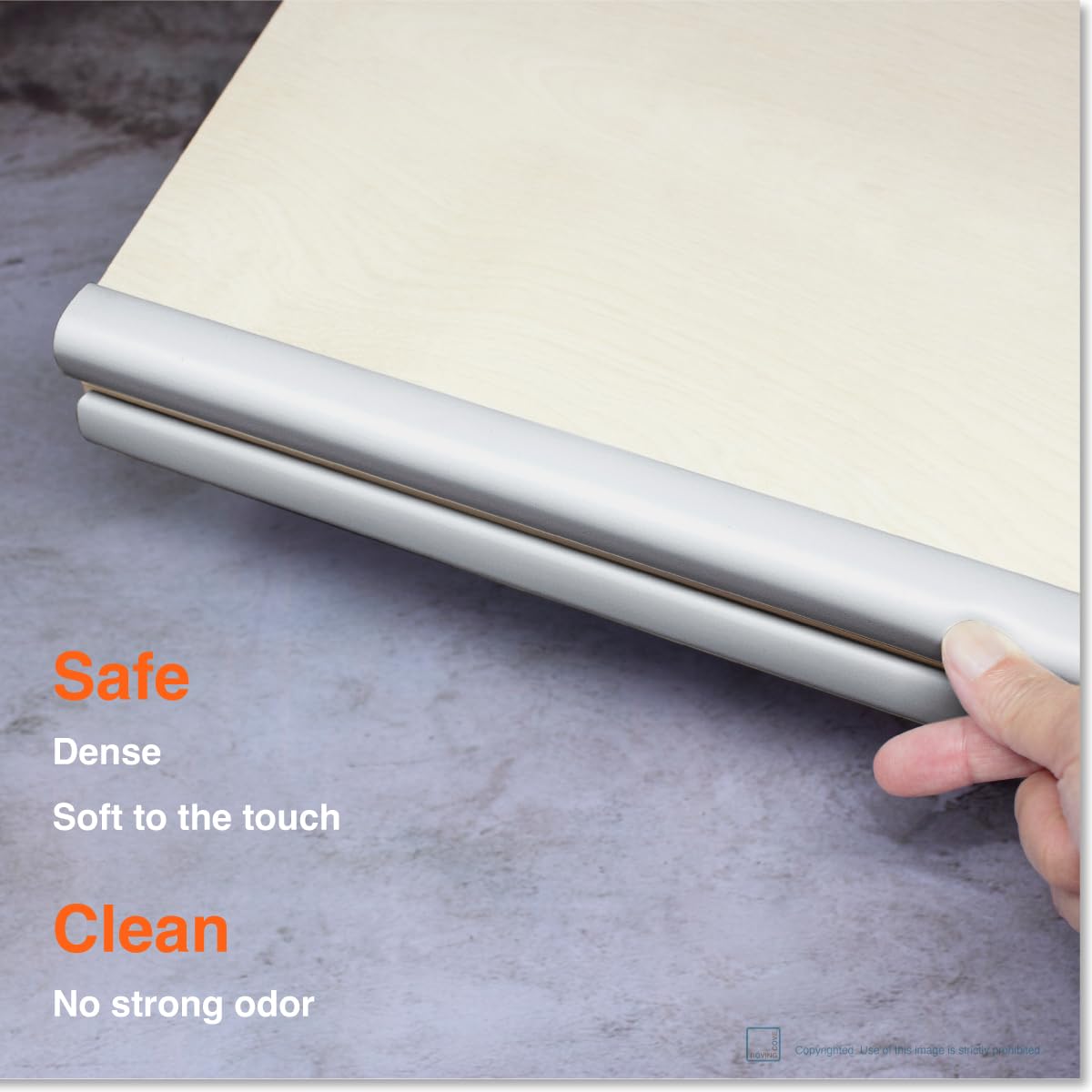 Roving Cove HeftyFit Edge Protector for Baby Proofing (6ft Large Edge Only), Heavy-Duty Soft Furniture Edge Bumper Guards, Desk Edge Cushion, Wall Corner Covers, 3M Adhesive, Oyster White (Off White)