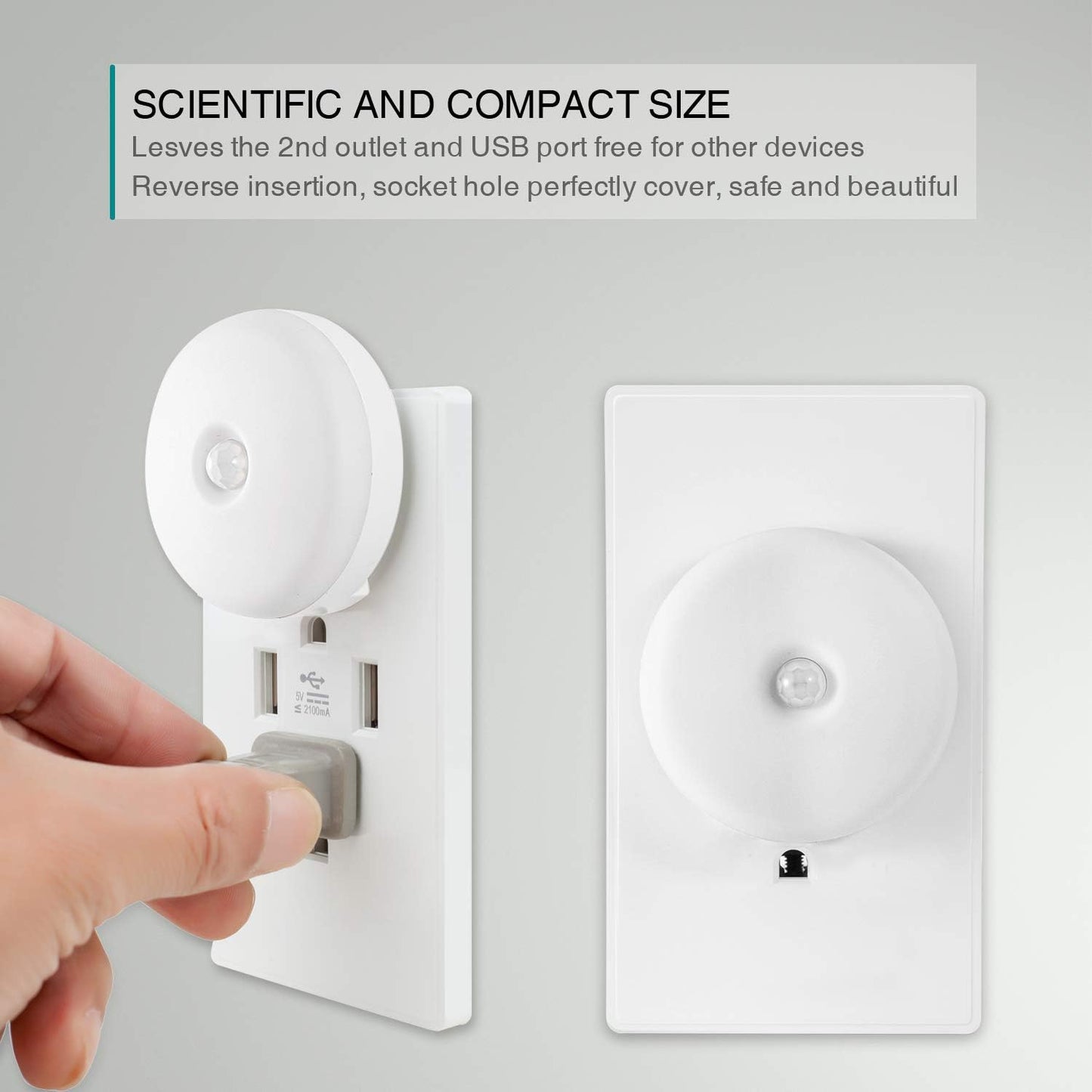 Motion Sensor Night Light, 2 Pack Motion Activated Night Light Plug in, Automatic ON OFF, 3200K Warm Hue, LED Nightlights Plug into Wall, for Bathroom, Kitchen, Bedroom, Kids room, Hallway, Stairway