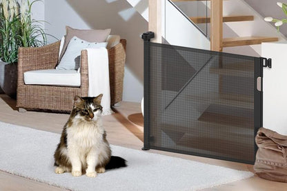 Upgraded Retractable Baby Gate for Stairs, 33"Tall Expands 71"Wide Ideal Safety Solution Dog Gate for Stairs Doorways Hallways Indoor Outdoor Mesh Baby Gate Retractable Screen Door(White,86CMx180CM)