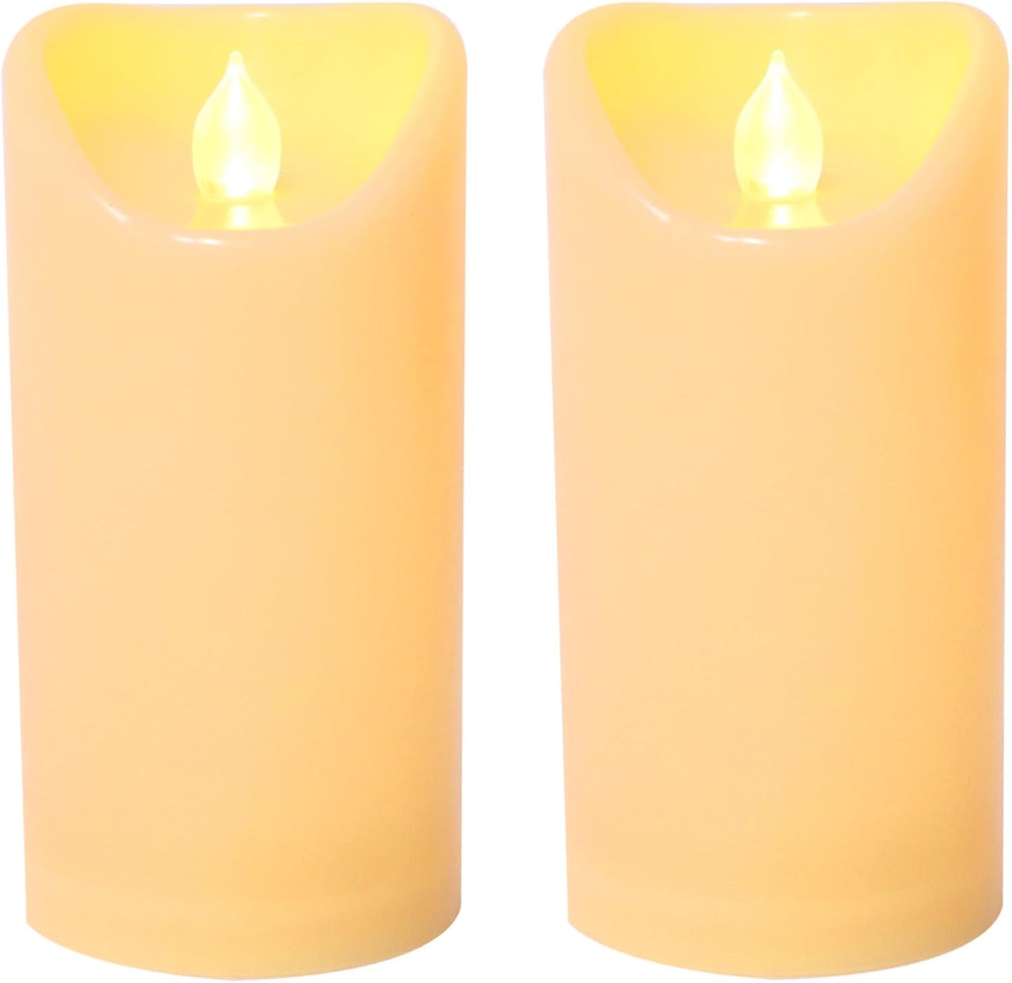 CANDLE CHOICE Waterproof Outdoor Battery Operated Flameless Candles with Remote Timer Plastic Flickering Fake Electric LED Pillars for Lantern Garden Wedding Christmas Decorations 3x4 Inches 3 PCS