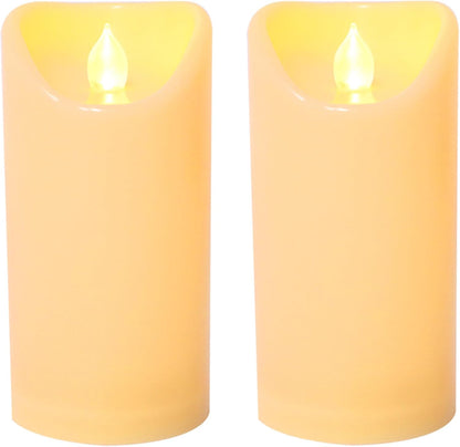 CANDLE CHOICE Waterproof Outdoor Battery Operated Flameless Candles with Remote Timer Plastic Flickering Fake Electric LED Pillars for Lantern Garden Wedding Christmas Decorations 3x4 Inches 3 PCS