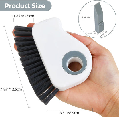 Window Track Cleaning Brush, 2-in-1 Groove Cleaner Brush - Deep Clean & Scratch-Free for Sliding Door Tracks, Shower Door Sills & Household Narrow Gaps (2-Pack, Gray)