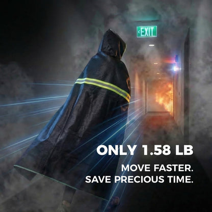 Fireproof Cloak with Hood - Fiberglass Free Fire Blanket Emergency for Home, 1800°F Heat Resistant Fire Escape Wrap, Reflective Safety Cape for Adults Survival - 71"x63", Black