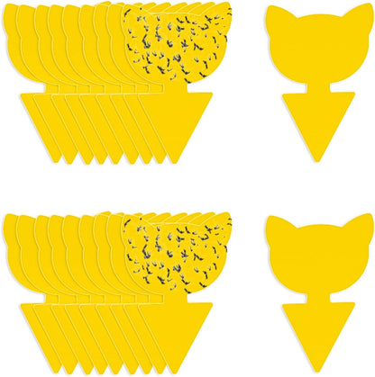 Yellow Sticky Traps for Plant Gnats, 100PCS Fungus Gnat Trap | for Gnat, Fruit Fly, Flying Insects, Bug, Waterproof, Non-Toxic Indoor Outdoor Use for Houseplants, Pots, Garden & Kitchen