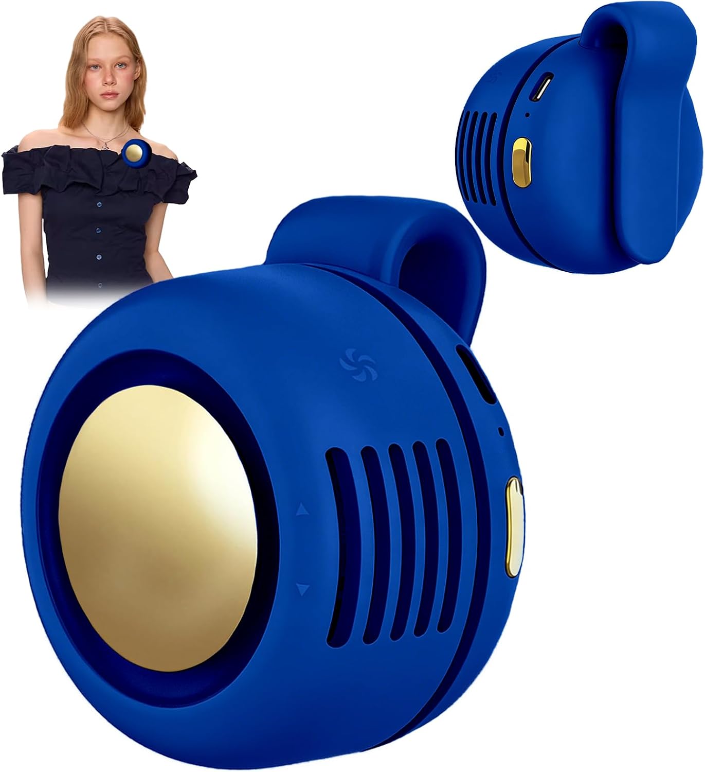 Portable Clip-On Fan, Mini USB Rechargeable 360° Rotatable Fan, Personal Fan 3-Speed Silent Mini Bladeless Fans