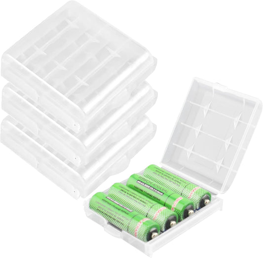 KEEPOW 12 Pcs AA/AAA Battery Storage Case Holder Box, Clear Color