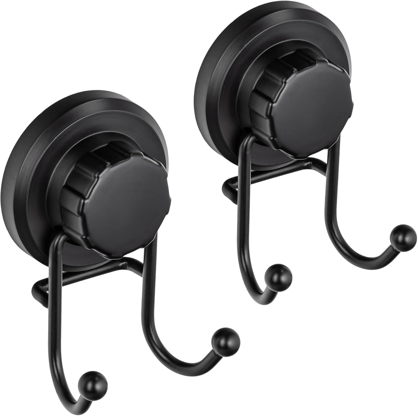 HASKO Suction Cup Hooks for Shower Wall, Removable Towel Hooks for bathrooms, Includes Optional No Drill Adhesive Mount for Inside Shower, Rustproof Stainless Steel - 2 Pack, Bronze
