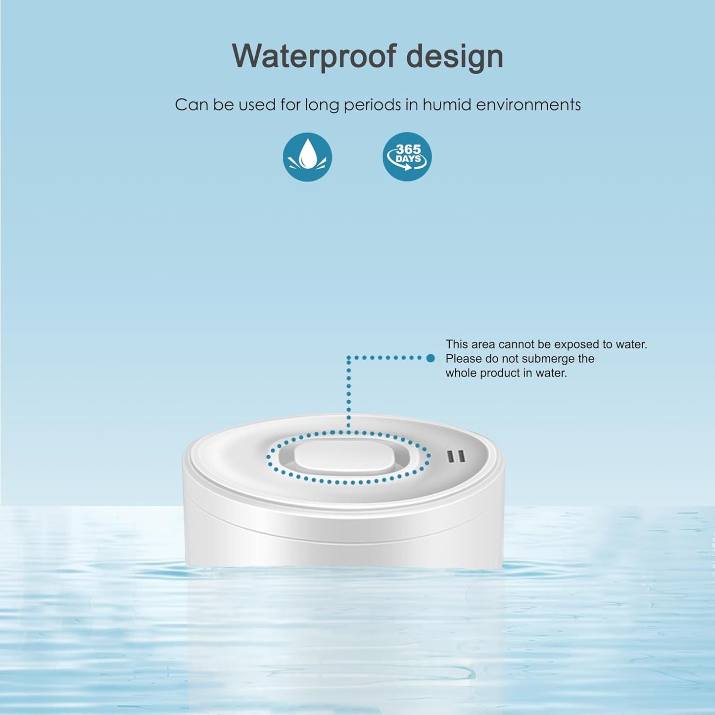 Wi-Fi Water Leak Detector: 100dB Water Sensor Alarm for Basement, Adjustable Alarm and App Alerts, Flood Leakage Detection Devices for Pipe/Drain/Sink/Faucet