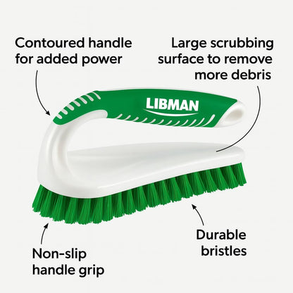 LIBMAN Scrub Brush - Heavy Duty Cleaning Brush with Strong Bristles - 3 pk Durable Scrub Brushes for Cleaning Bathroom, Kitchen, Floor, Shower, Sink, Tub, Carpet - All Purpose