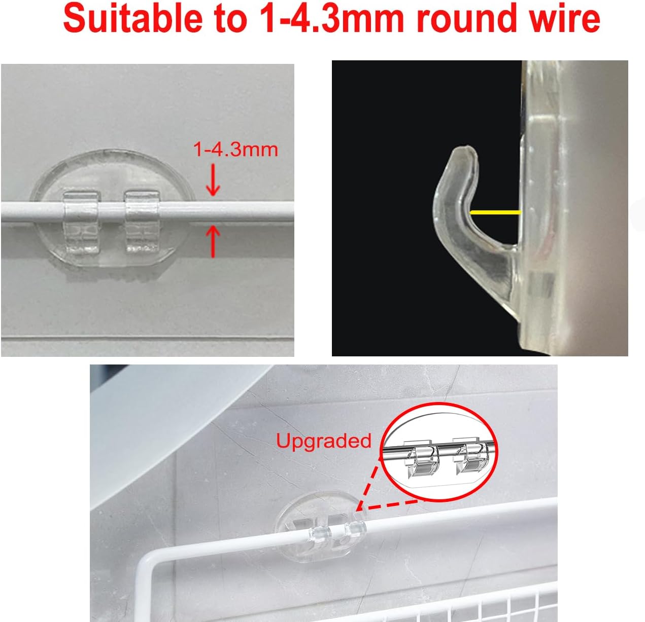 2 Pcs Corner Shower Caddy Adhesive Replacement Hook, Heavy-Duty No Drilling Adhesive Stickers for Shower Caddy Shelves Basket Bathroom Organizer Hanging Hook, Wall Mount Sticker Strips Pads
