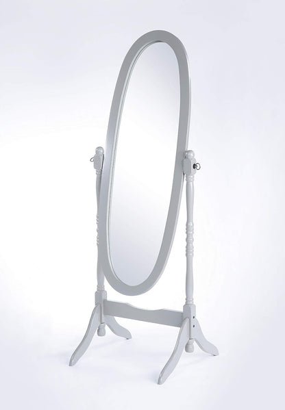 GTU Furniture Swivel Adjustable Full-Length Oval Wood Cheval Stand Floor Mirror(Pink)