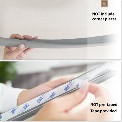 Roving Cove HeftyFit Edge Protector for Baby Proofing (6ft Large Edge Only), Heavy-Duty Soft Furniture Edge Bumper Guards, Desk Edge Cushion, Wall Corner Covers, 3M Adhesive, Oyster White (Off White)