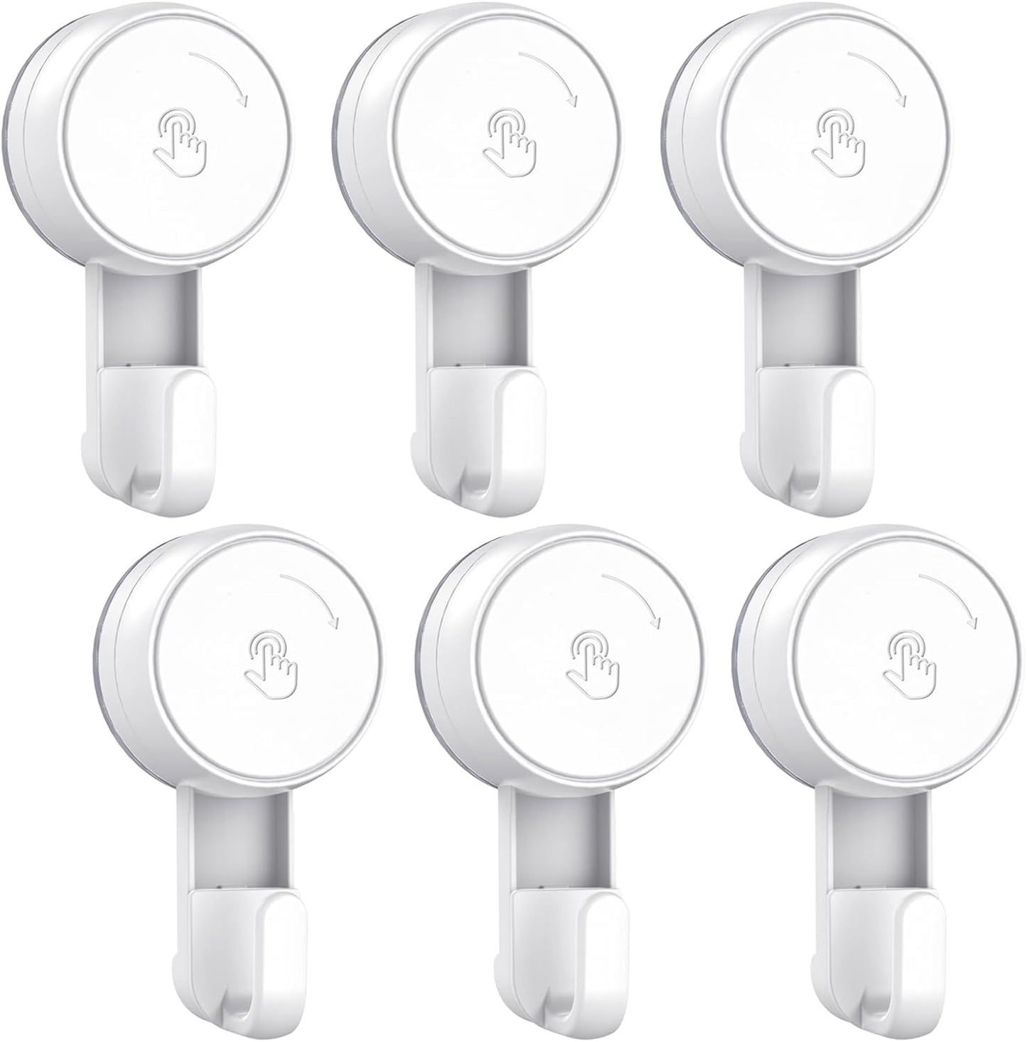 LUXEAR Heavy Duty Waterproof Shower Hooks 2 Pack - Suction Hook, No Drill Damage-Free Removable Reusable Wall Hooks for Bathroom Kitchen Towel Bathrobe Loofah Shower Hooks (Max Load 11LB/5KG)