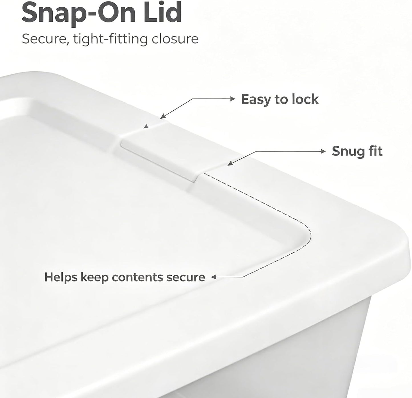 41 Quart Under Bed Storage Bins with Snap-On Lids, 2-Pack, Clear Plastic Stackable Tote Boxes, Closet Storage for Clothes Storage & Bedroom Organization