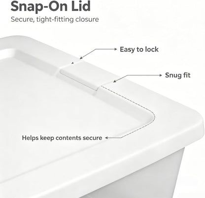 41 Quart Under Bed Storage Bins with Snap-On Lids, 2-Pack, Clear Plastic Stackable Tote Boxes, Closet Storage for Clothes Storage & Bedroom Organization