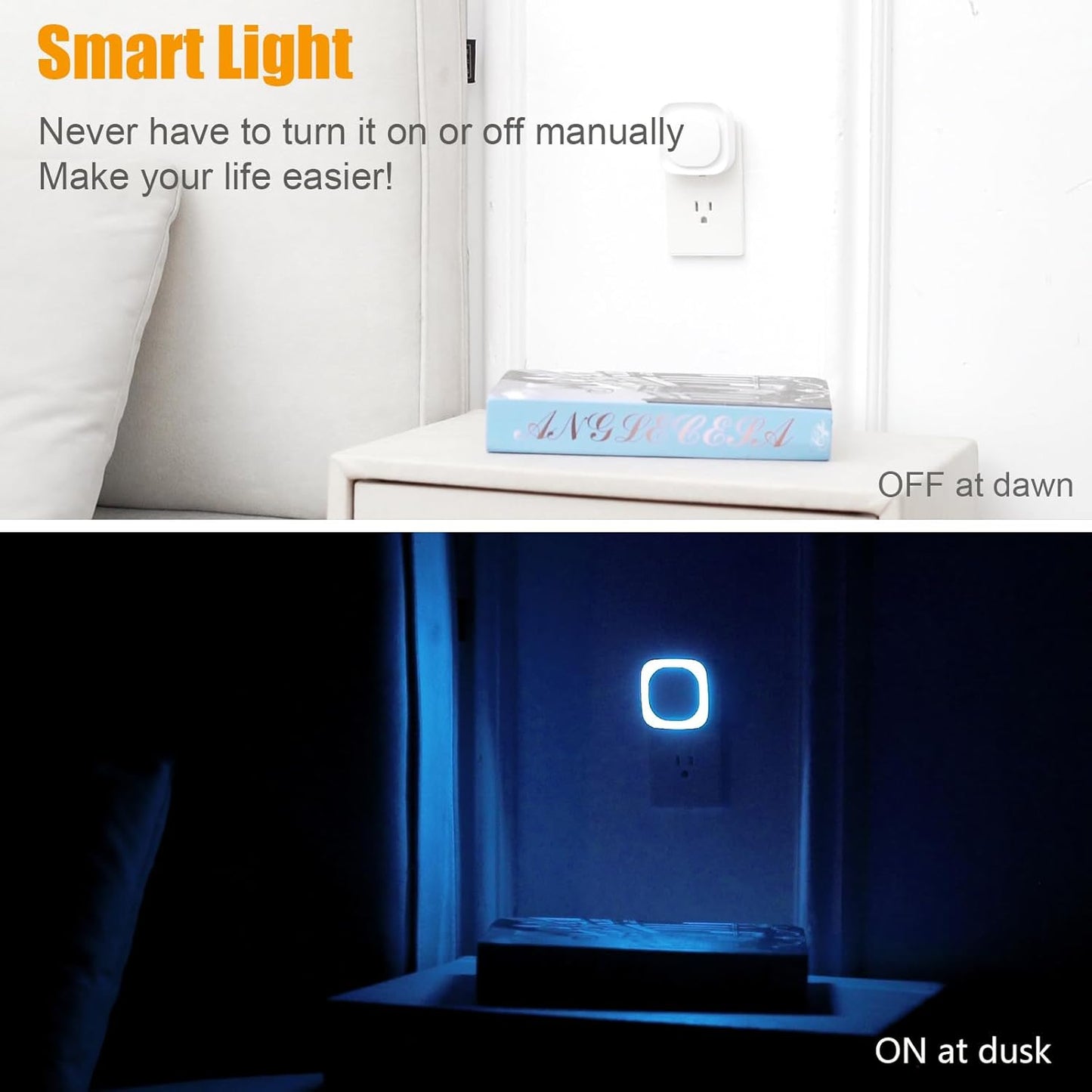 YUNLEX 2 Pack Red Night Light with Dusk to Dawn Sensor, Eye-Care Reflected Glow, 0% Blue Light True Red LED, 3-Level Brightness, Auto On/Off, Plug-in Nightlight for Sleep, Kids, Bedroom, Bathroom