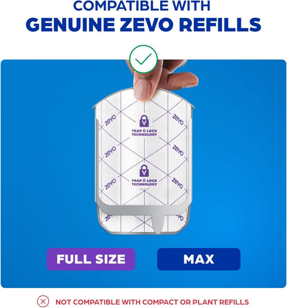 Zevo Flying Insect Traps - Plug-in Indoor Fly Trap and Bug Light Trap Refill with Blue and UV Light - No-Mess Cartridge for House Flies, Fruit Fly Trap and Gnats (2 Plug-in Bases and 2 Cartridges)