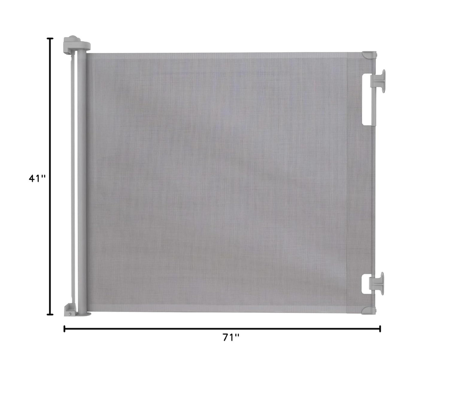Retractable Baby Gate Perma Child Safety 33" Tall x 55” Wide, Mesh, for Stairs, Doorways, Dogs, Pets, Indoor, Outdoor, One-Handed Operation, Locking, Easy Install, Hardware Mount, White
